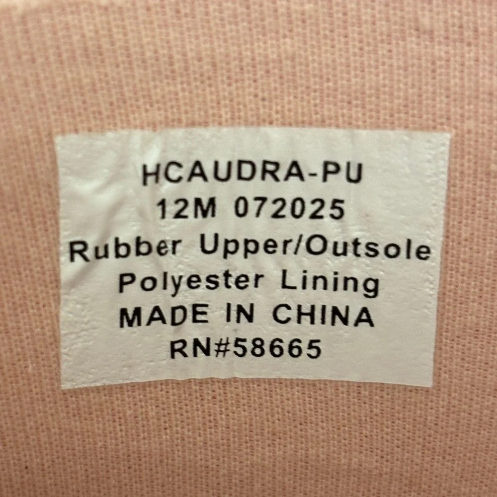 HARPER CANYON Audra Rain Boots Pink Kids Size 12 Waterproof Rubber Slip On